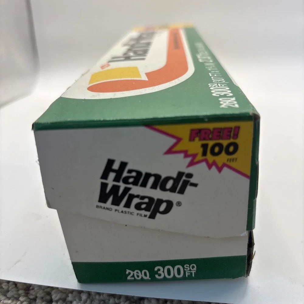 Vtg 1992 Dow Handi-Wrap 300 Sq Ft Plastic Film Sharp Cutting Edge Box NOS
